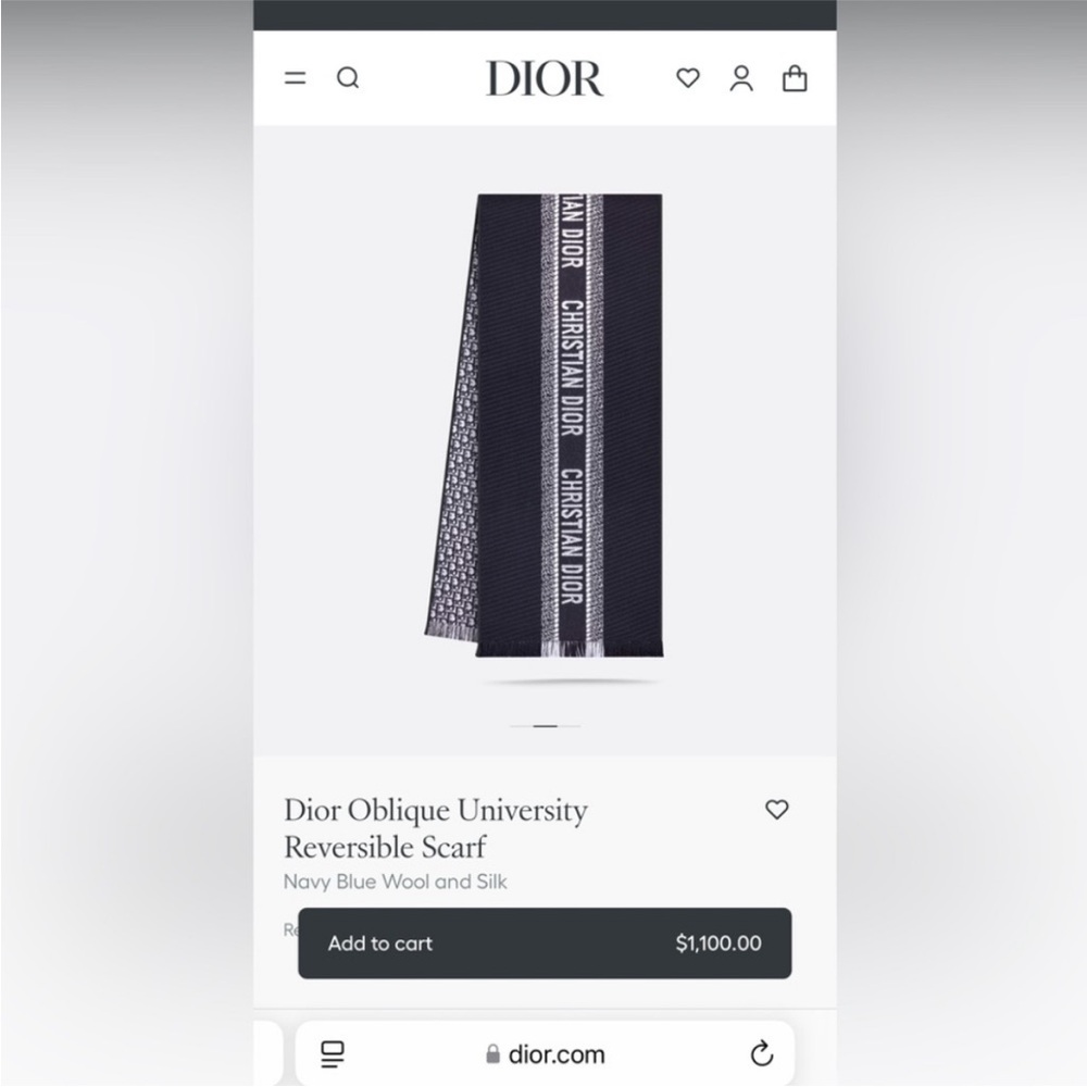 Dior Oblique Navy Scarf